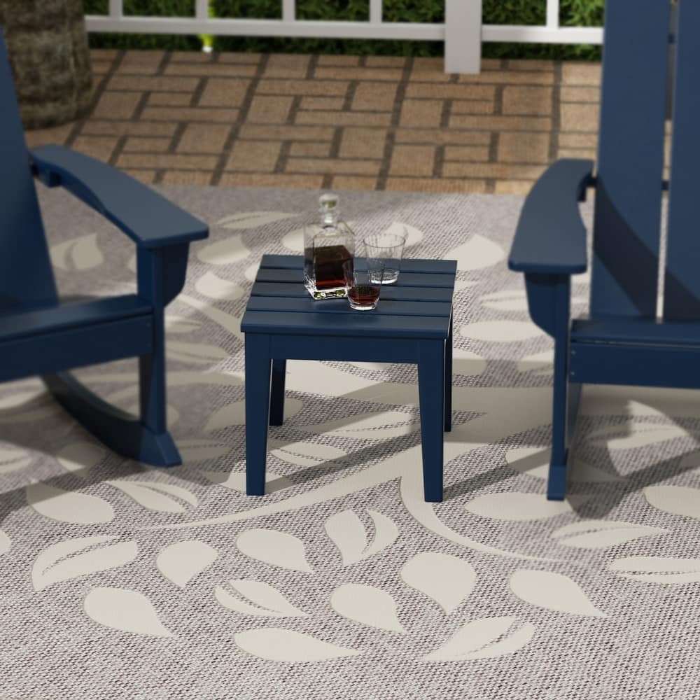 Shoreside HDPE Eco-Friendly All Weather Square Modern 18" Side Table