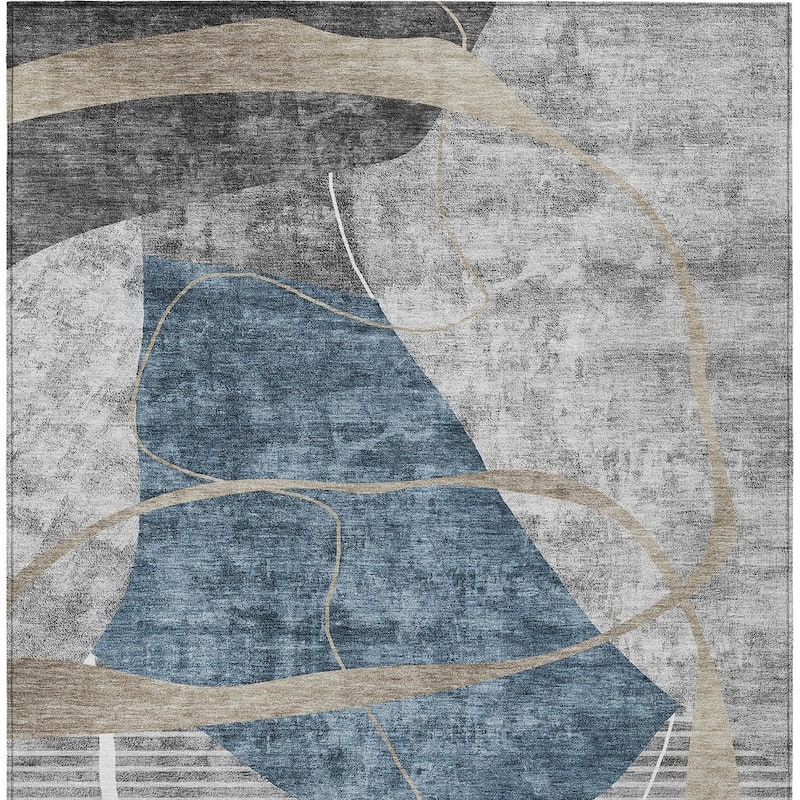 HomeRoots Abstract Transitional Rectangle Outdoor Rug