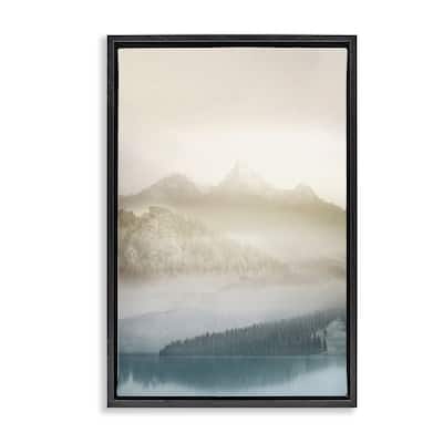 Stupell Vanilla Mountain Peaks View Framed Floater Canvas Wall Art Design By Gemma Bardot