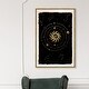 preview thumbnail 64 of 62, Astrology Map, Solar System Planets Modern Black Canvas Wall Art Print for Bedroom