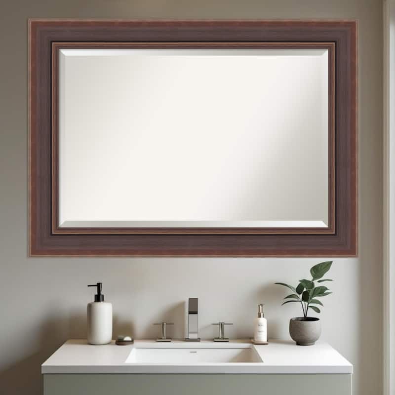 Moab Brown Bronze Beveled Framed Bathroom Vanity Wall Mirror - Moab Brown Bronze