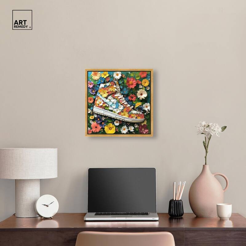 Painted in Floral Sneaker Canvas by Art Remedy