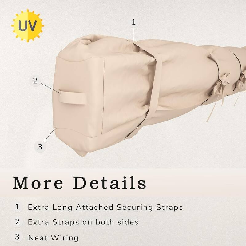 AECOJOY Manual Retractable Patio Awning Outdoor Sunshade Shelter (Cover Only)