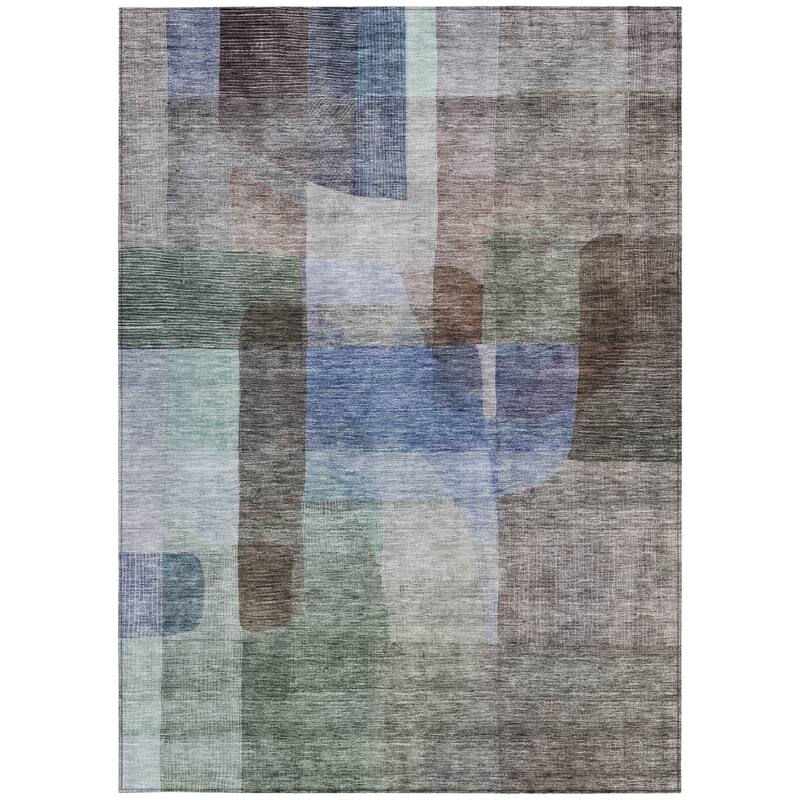 HomeRoots Abstract Transitional Rectangle Outdoor Rug