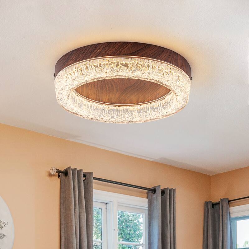 1-Light Farmhouse 3CCT Integrated LED Flush Mount Ceiling Light - 11.8-inch