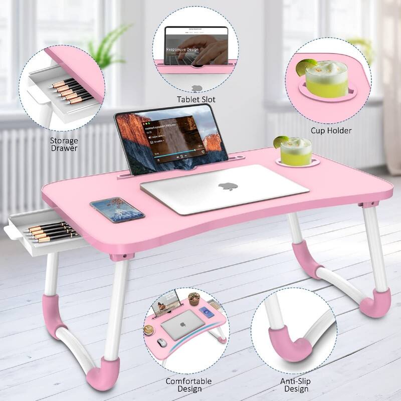 Foldable Laptop Bed Table Multi - 23.6"D x 15.8"W x 10.8"H