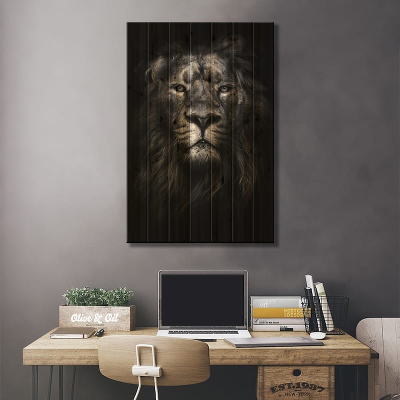 King of Kings Print On Wood by Design Fabrikken - Multi-Color