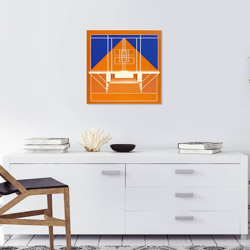 Wynwood Studio Canvas Abstract Minimalist Lines Orange and Modern & Contemporary Wall Art Canvas Print - 20 x 20