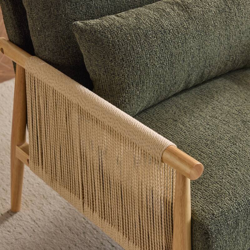 Chenille Accent Chair with Pillow