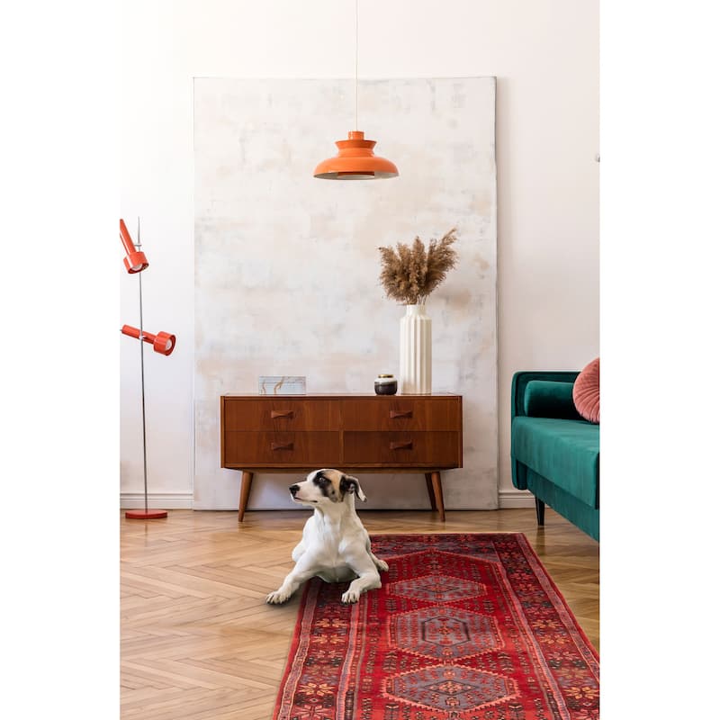 ECARPETGALLERY Hand-knotted Anadol Red Wool Rug - 3'7 x 9'7