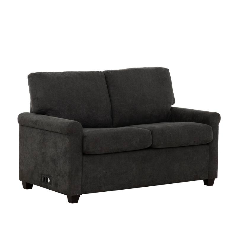 Convertible Twin Sleeper Sofa with USB Ports & Pocket Spring Support - 54" Couch Bed