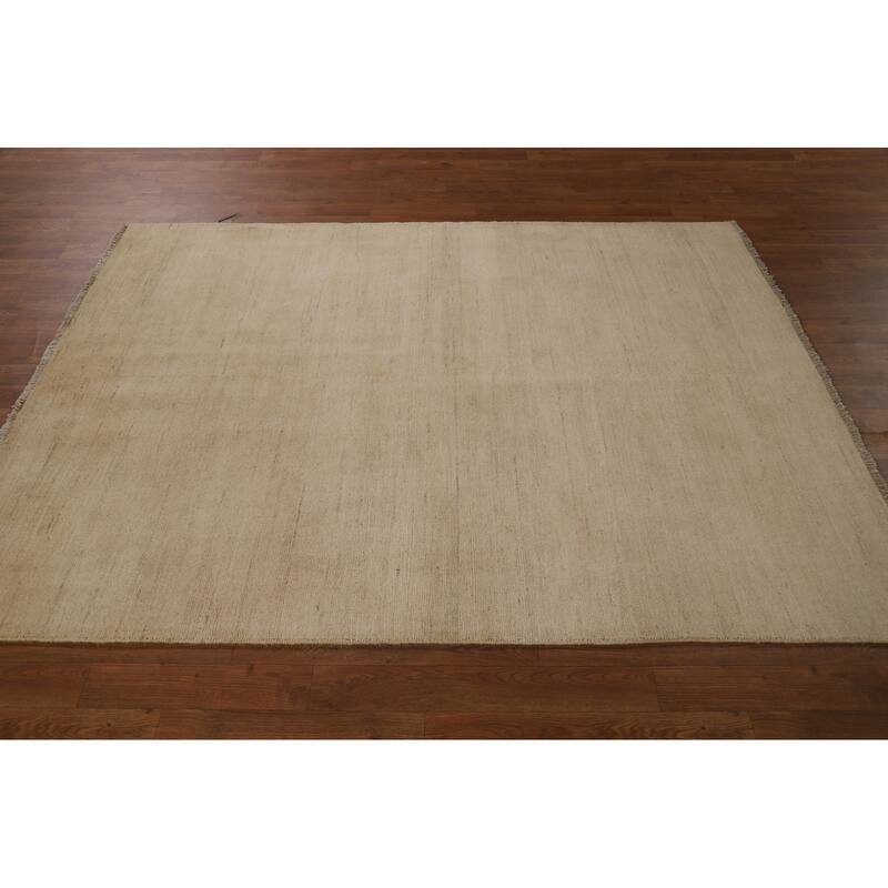 Gabbeh Oriental Area Rug Hand-Knotted Modern Beige Wool Carpet - 4'8" x 6'6"