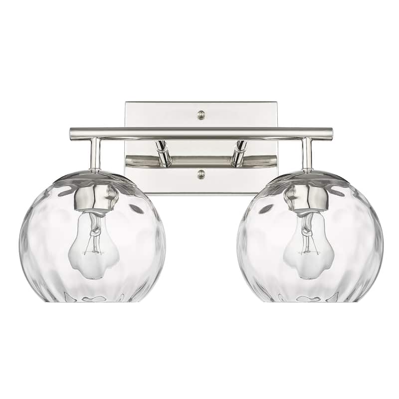 Mackenzie 2-light Polished Nickel Bath/ Vanity Fixture w/ Water Glass