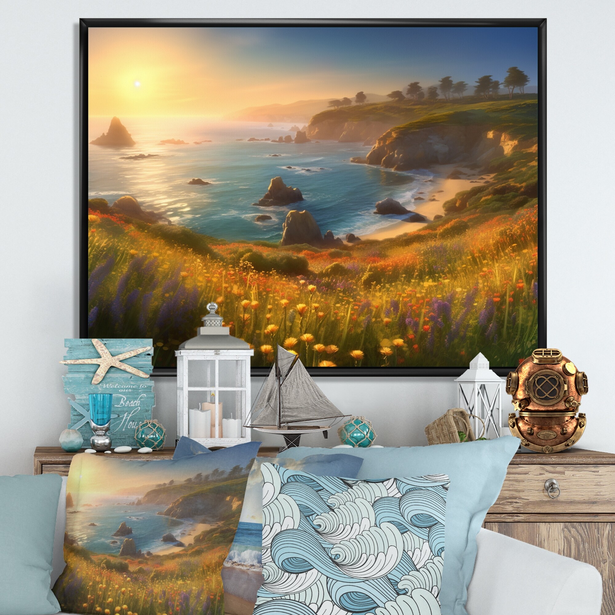 framed seaside prints