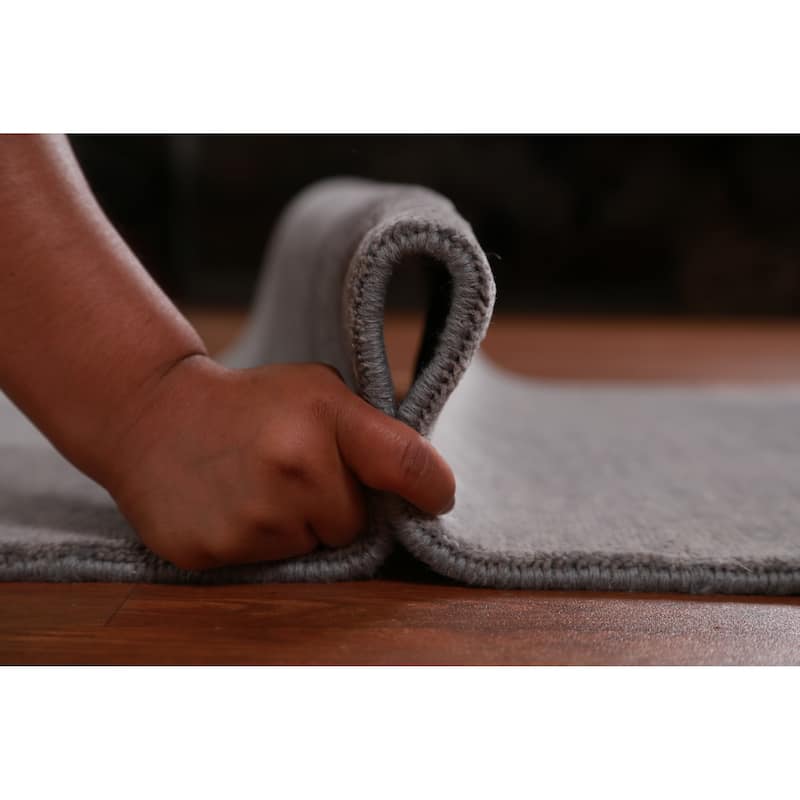 Hand Knotted Oriental 100% Wool Carpet Modern Solid Greys & Charcoal Gabbeh Runner Rug - 10' 0'' X 3' 1''