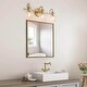 preview thumbnail 4 of 9, Bela Modern Gold 3-Light Bathroom Vanity Light Globe Glass Wall Sconces - L22"x W7"x H9"