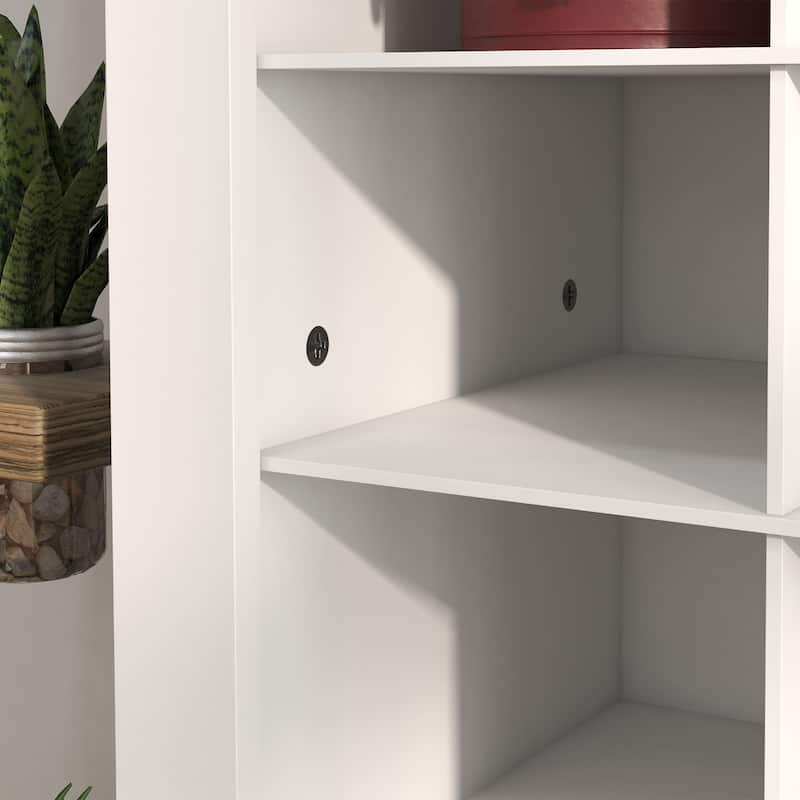 HOMCOM 71" Tall Shoe Cabinet for Entryway, Narrow Shoe Rack Storage Organizer, White