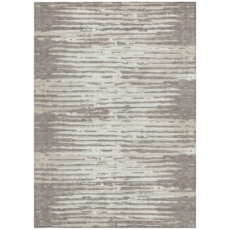 HomeRoots Striped Transitional Rectangle Outdoor Rug