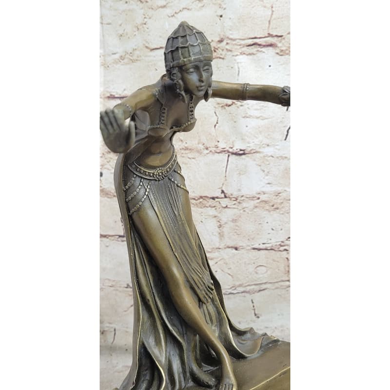 Vintage Signed Bronze Art Nouveau Deco Chiparus Statue Figurine Sculpture Gift