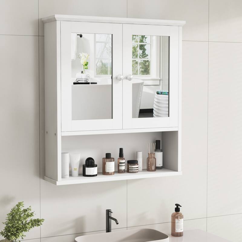 Futzca Bathroom Cabinet with Mirror, Wall Medicine Cabinet with Shelf