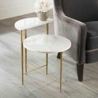 Steve Silver Parkes White Marble Top Accent Table