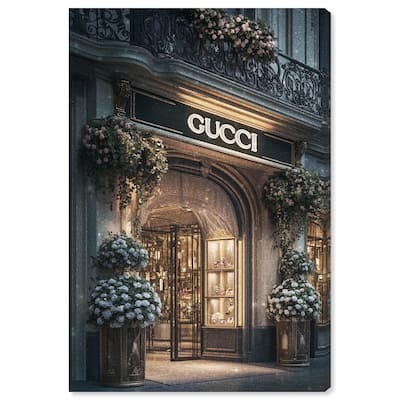 Illuminated Luxury Store Canvas by Art Remedy, Gallery Wrapped