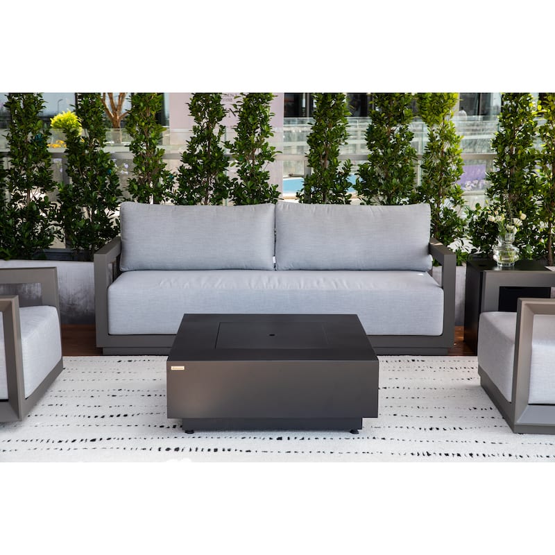 Elementi Newport Outdoor Aluminum 3-Seat Sofa with Sunbrella® Cushions