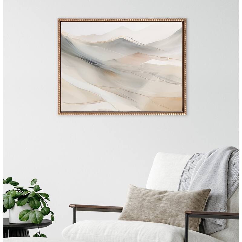 Sylvie Beaded Landscape Framed Canvas by Creative Bunch Studio