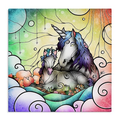 Stupell Deco Style Unicorns Canvas Wall Art Design By Mandie Manzano