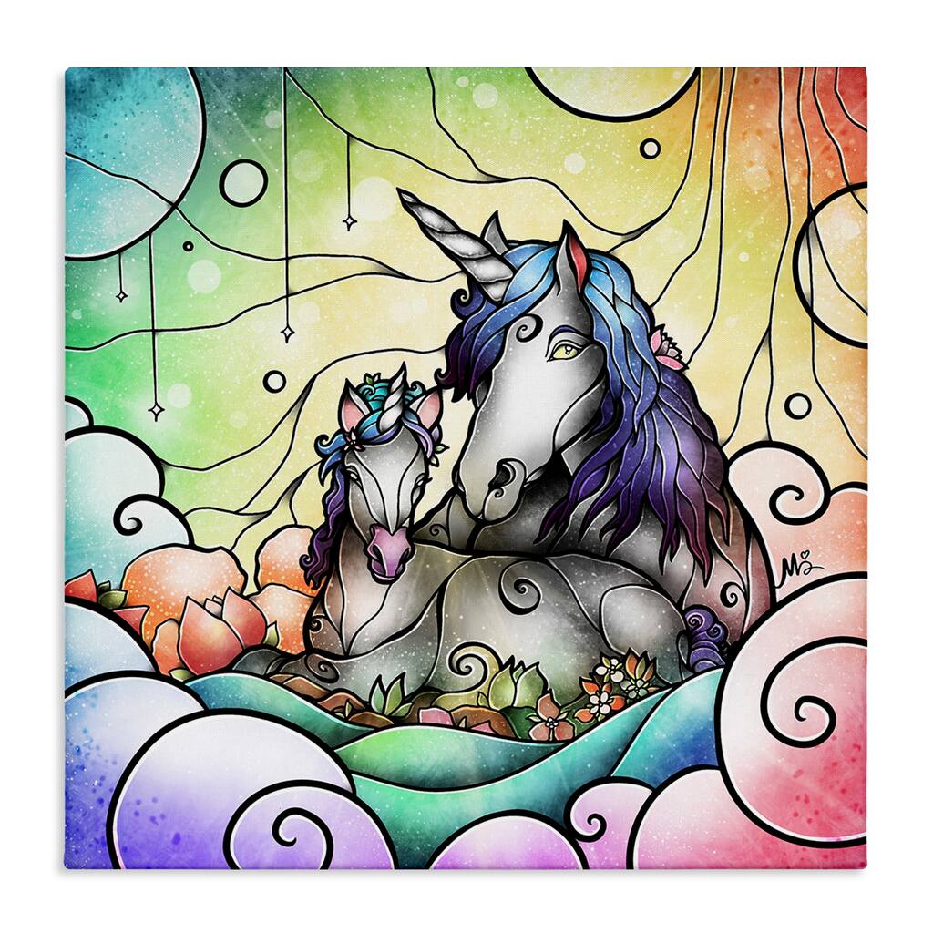 Stupell Deco Style Unicorns Canvas Wall Art Design By Mandie Manzano