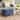 Fero Storage Ottoman, 24 Inch Rectangular Hinged Lid, Blue Upholstery