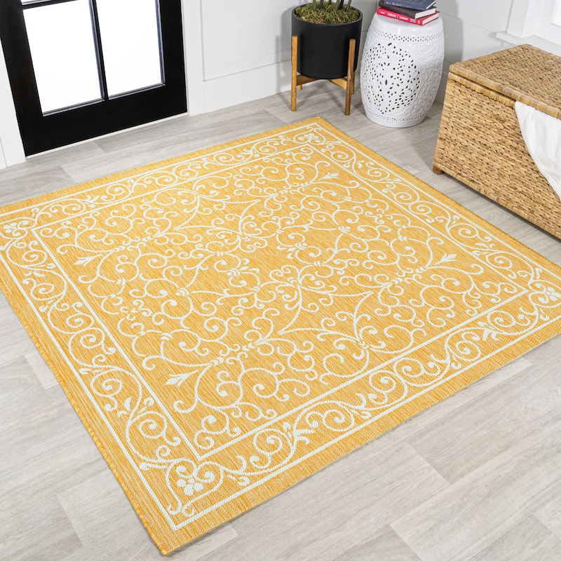 JONATHAN Y Filigree Textured Weave Indoor/Outdoor Area Rug