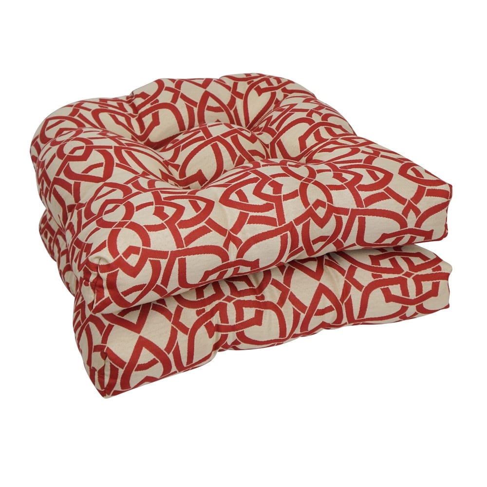 19-inch Rounded Back Premium Woven Outdoor Chair Cushions (Set of 4) - 19 x 19