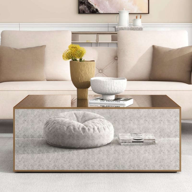 Modern Rectangular Coffee Table - 35IN