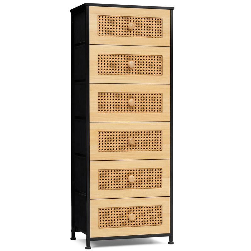 Crestlive Products 6 Drawers Vertical Dresser Storage Tower with Wood Top