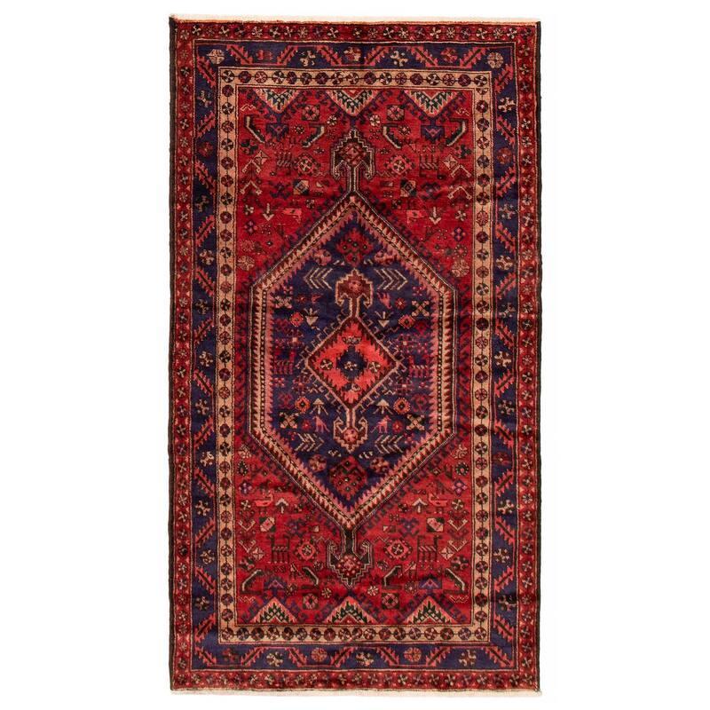 ECARPETGALLERY Hand-knotted Andelz Red Wool Rug - 4'4 x 8'0 - Red - 4'4 x 8'0