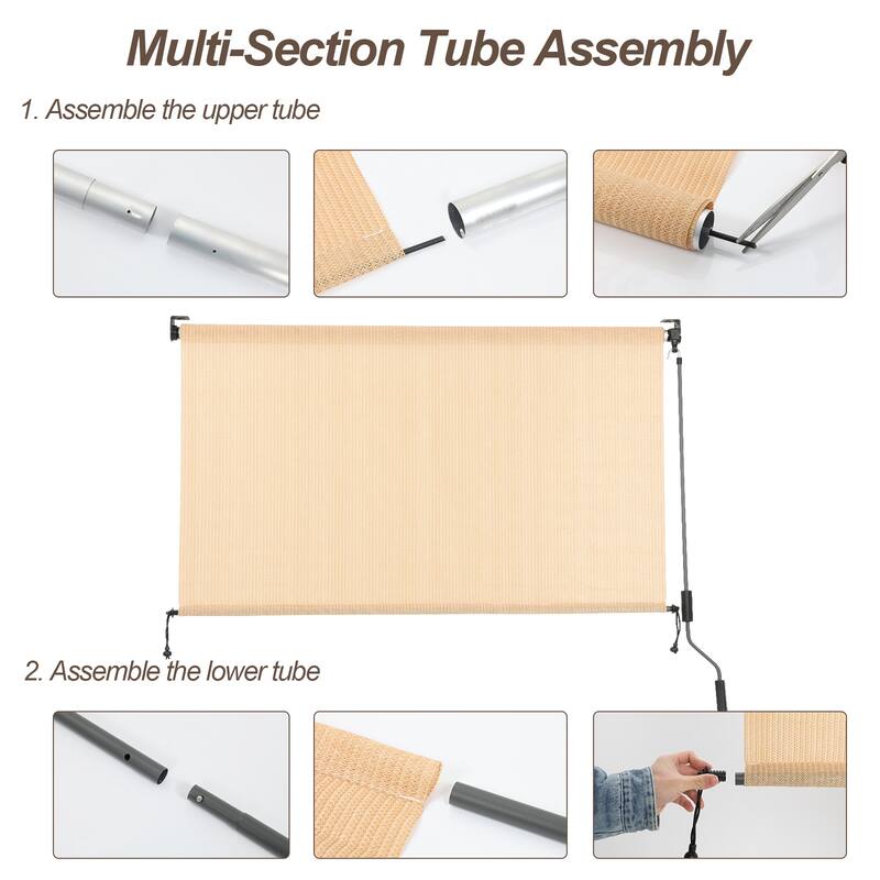 Aoodor Patio HDPE Fabric Roller Shade