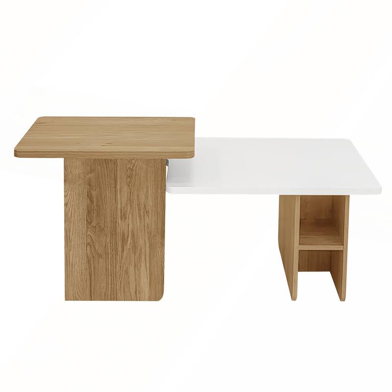 U-Can Set of 2 Nesting Coffee Tables with Durable Particle Board, Versatile and Stylish for Modern Living Rooms