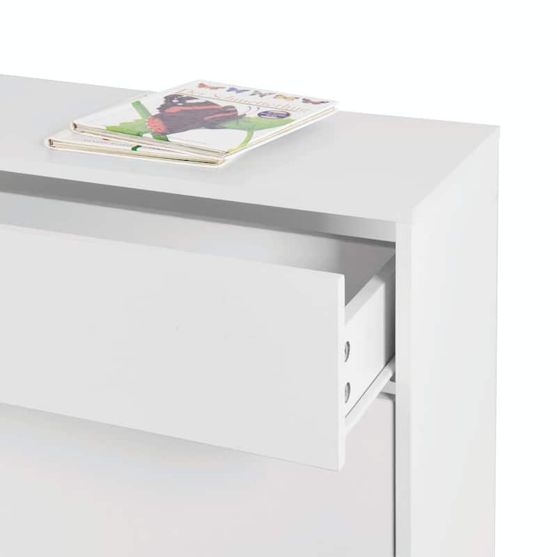 Freestanding Shoe Cabinet with Drawers, Metal Legs, and Flip Drawers