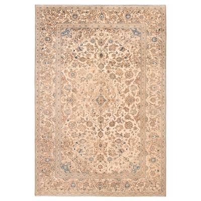 ECARPETGALLERY Hand-knotted Antalya Vintage Beige Wool Rug - 7'8 x 10'11