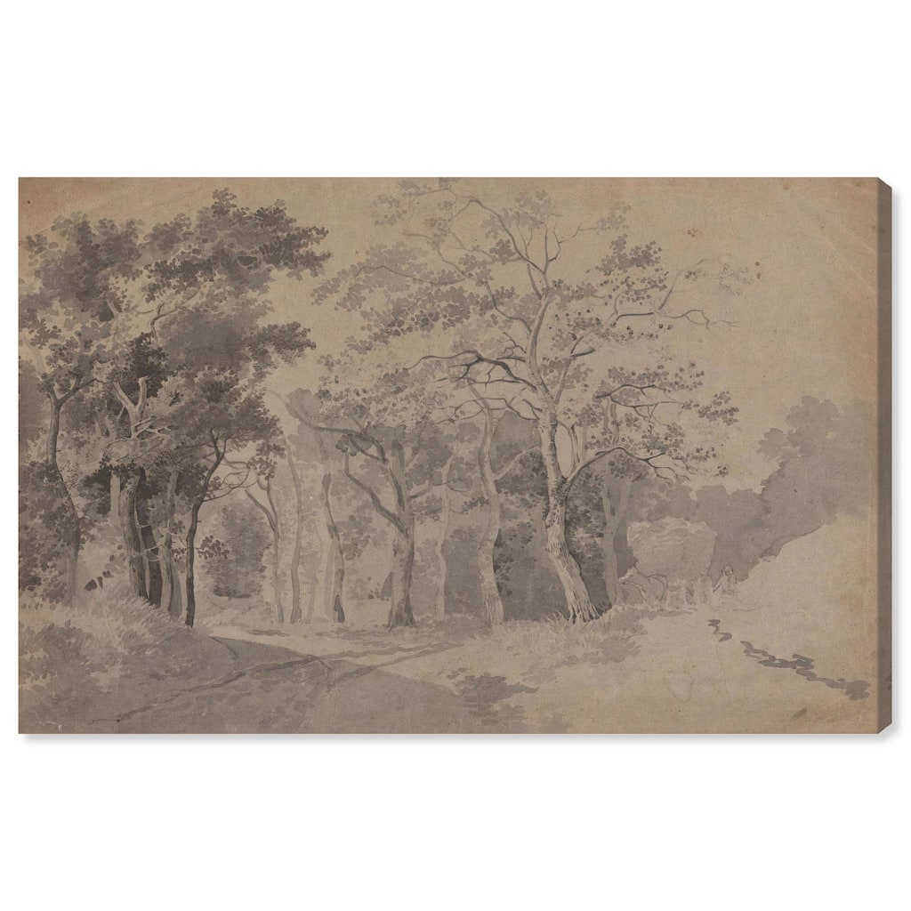 Grove with Road and Haycart Canvas by Art Remedy, Gallery Wrapped