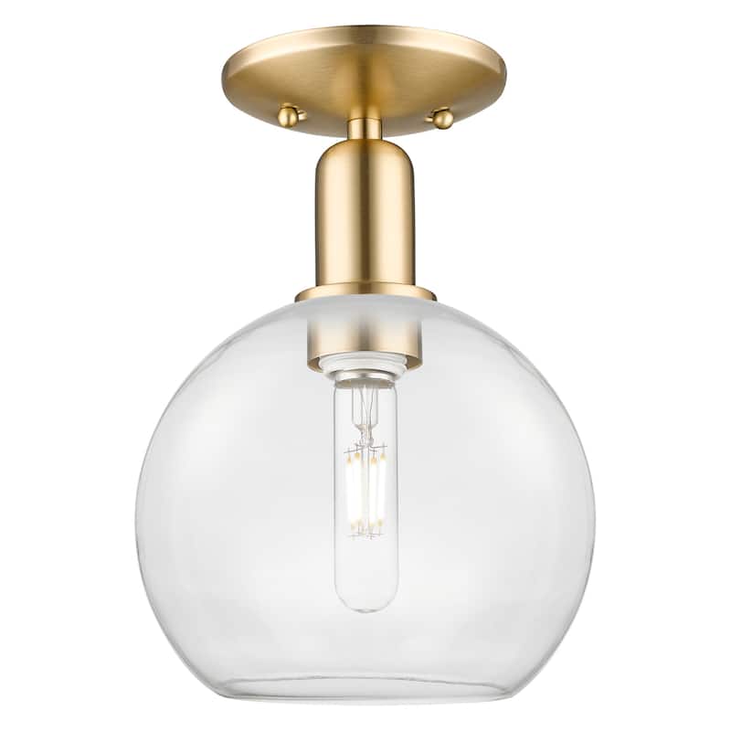 Innovations Lighting 716-1C-12-8 Athens Semi-Flush Athens 8" Wide - Champagne Bronze / Clear