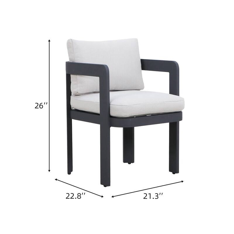 7-Piece Outdoor Patio Dining Set with Beige Cushions