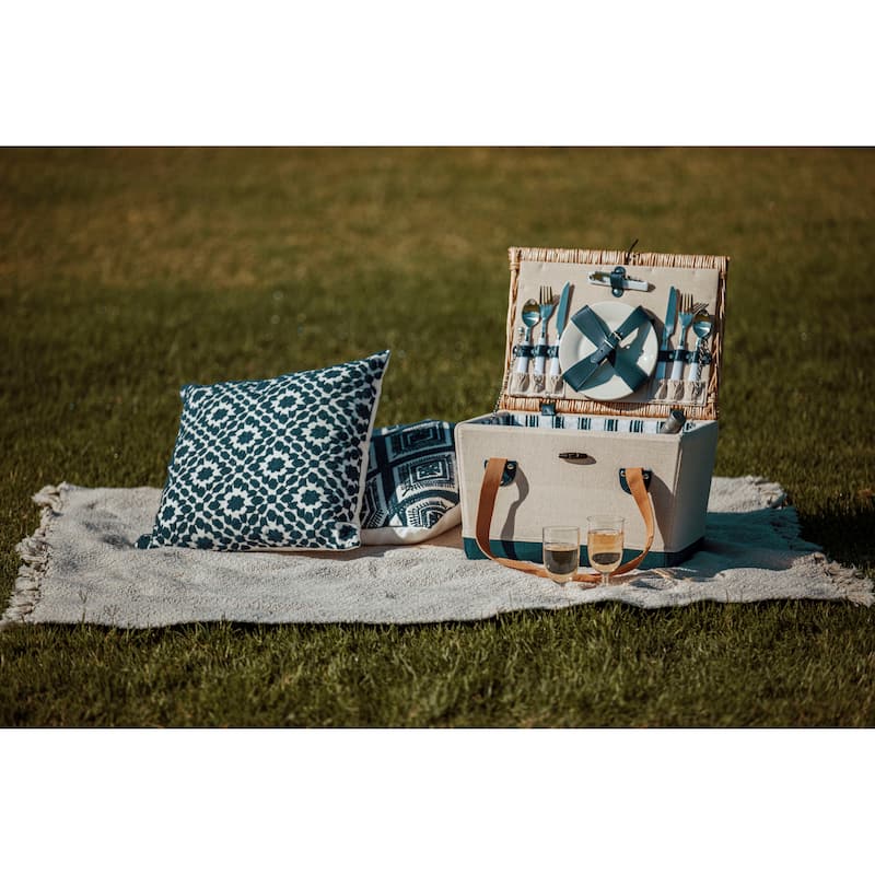 Picnic Time Beige Boardwalk Picnic Basket for 2 - N/A