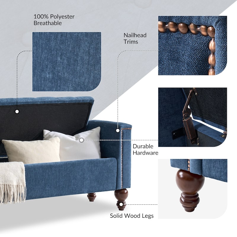 Poncio Storage solid wood legs Bench by HULALA HOME