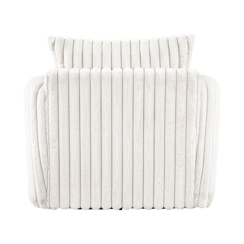 Genor 38.5" Corduroy Fabric Swivel Chair - 360-Degree Swivel