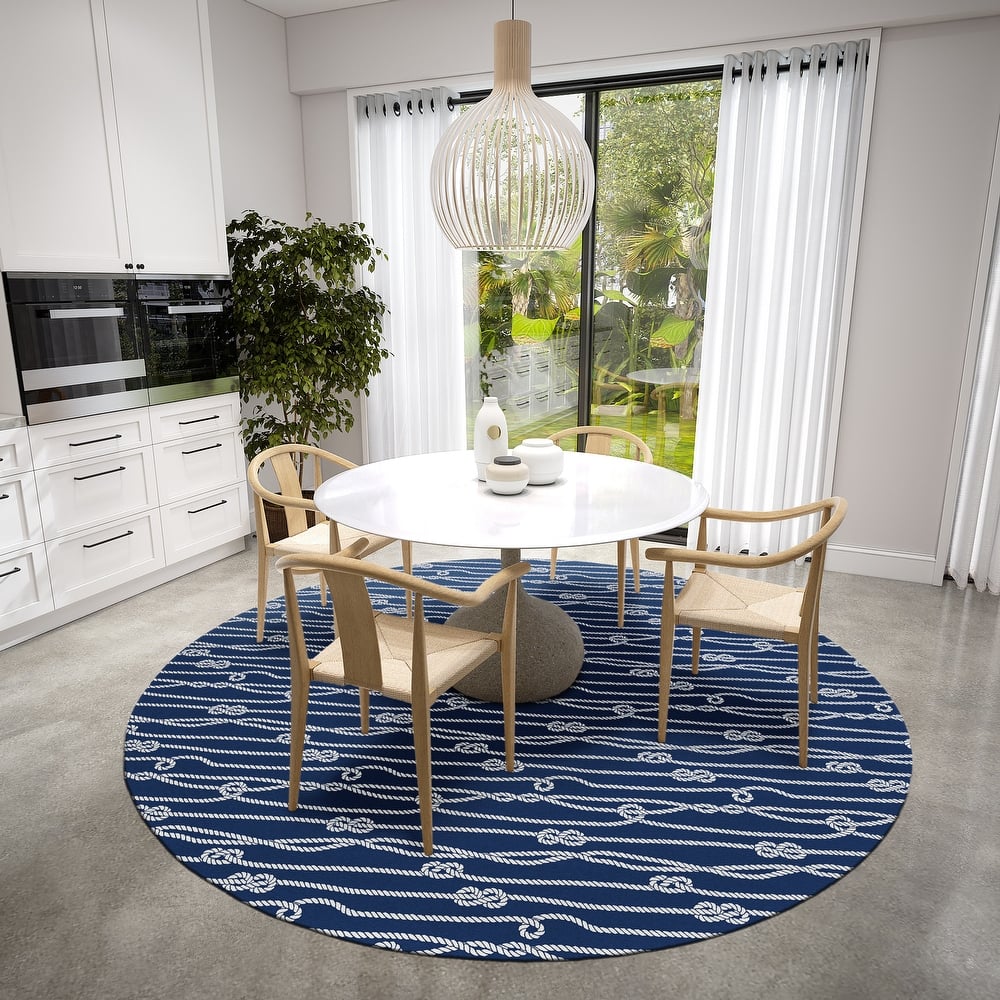 Indoor/Outdoor Harpswell Ocean Rope Washable Rug