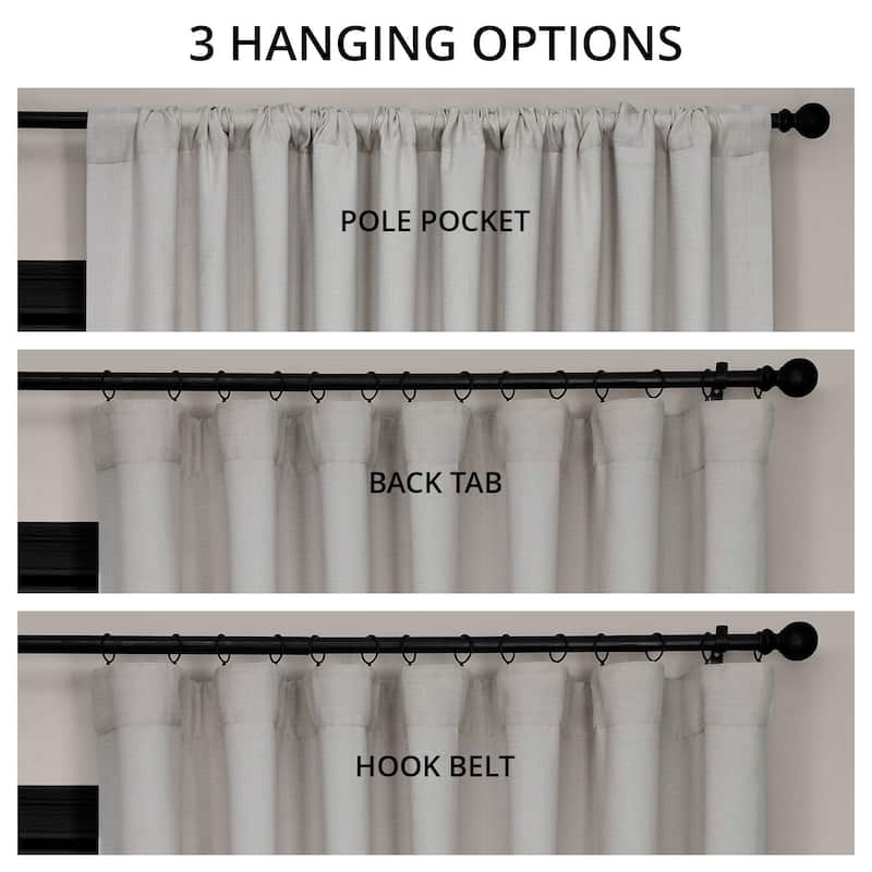 Exclusive Fabrics Textured Faux Linen Extra Wide Room Darkening Curtains for Bedroom & Living Room Curtains (1 Panel)