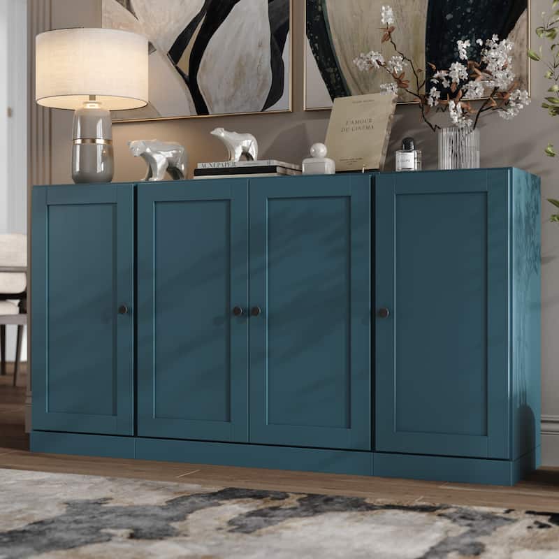 Palace Imports 100% Solid Wood 65" Sideboard with Shaker Doors, 2-Drawers & Adjustable Shelves