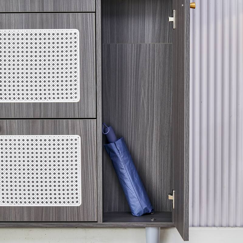 Rattan Shoe Storage Cabinet